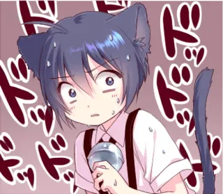 😨 anime, catboy, nervoso, sudato telegram sticker