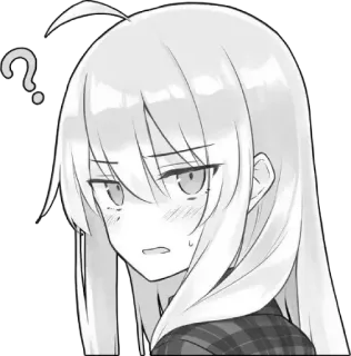 ❔ ? Anime, Signo de interrogación, Confundida, Chica, Sticker, Manga telegram sticker