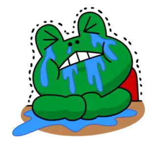 😭 лягушка, плачущий, грустный, мультик, стикер whatsapp sticker