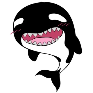 😊 косатка, кит-убийца, животное, милый, каваий, мультфильм telegram sticker