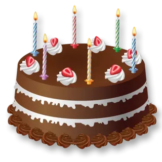 🎂 gâteau, anniversaire, chocolat, dessert, fête whatsapp sticker