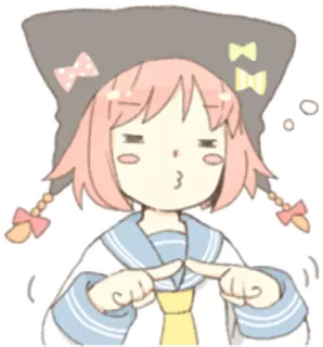 😗 Anime, Garota, Fofa, Kawaii, Adesivo, Desenho animado telegram sticker