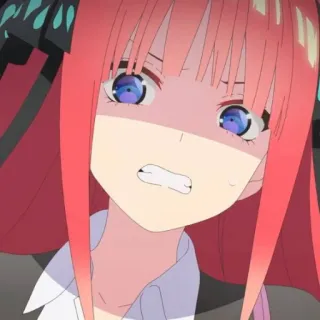 🍷 Nino Nakano The Quintessential Quintuplets Anime, Garota, Brava, Cabelo vermelho, Tsundere, Nino Nakano, The Quintessential Quintuplets whatsapp sticker