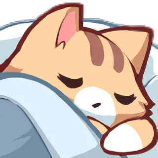 🛌 кот, спящий, милый, животное, питомец telegram sticker
