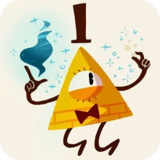 🐦 Bill Cipher Gravity Falls บิล ไซเฟอร์, แกรวิตี้ ฟอลส์, สามเหลี่ยม, เวทมนตร์, การ์ตูน telegram sticker