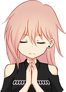 😌 Anime, Manga, Ragazza, Cartone animato, Carino, Ritratto whatsapp sticker