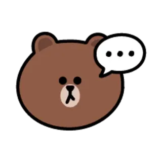 😋 orso, animale, cartone animato, carino, Line Friends, Brown, adesivo telegram sticker
