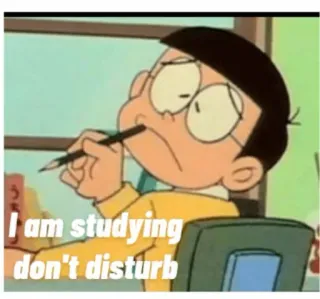 📝 I am studying don't disturb học tập, hoạt hình, sinh viên, đọc sách, anime whatsapp sticker