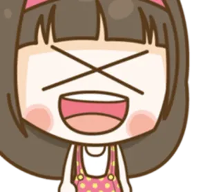 😆 Dessin animé, Emoji, Fille, Mignon, Drôle, Autocollant telegram sticker