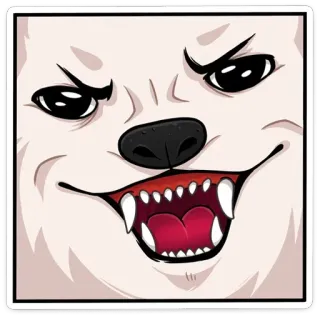 😡 cane, animale, animale domestico, meme, divertente, cartone animato, illustrazione telegram sticker