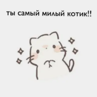 🥰 ТЫ САМЫЙ МИЛЫЙ КОТИК!! 猫, かわいい, 可愛い, ロシア, 子猫 telegram sticker
