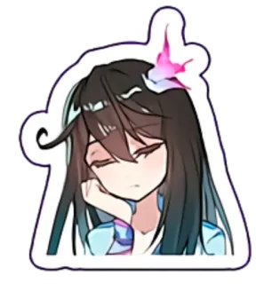 🙃 Anime, dziewczyna, śpiąca, kreskówka, naklejka telegram sticker