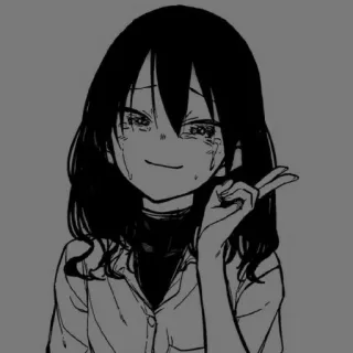 🥺 Anime, Manga, Gadis, Menangis, Tanda perdamaian, Senyum whatsapp sticker