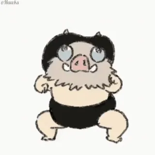 🕺 anime, boar, kawaii, cute, funny, chibi telegram sticker