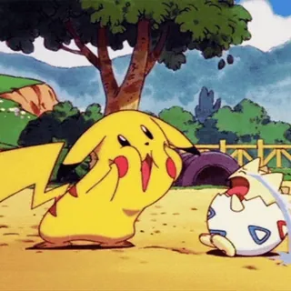 🤪 Pikachu Pokemon ปิกาจู, โปเกมอน, โทเกปิ, การ์ตูน, อนิเมะ telegram sticker