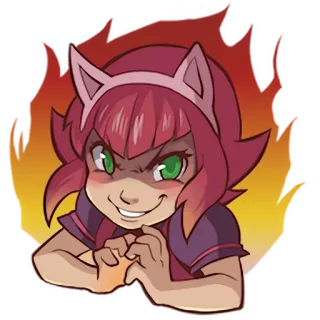 😈 アニメ, 猫耳, 悪役, 漫画, 女性, 策略 telegram sticker