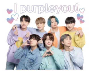 💜 I purple you! K-pop, BTS, Бойз-бенд, Корейская поп-музыка, Музыка, Группа, Айдол whatsapp sticker