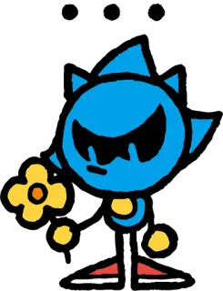 💐 robot, flower, cartoon, character, blue, yellow telegram sticker