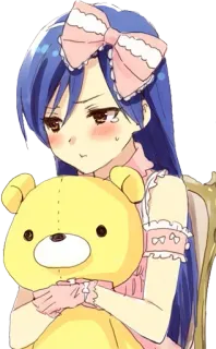 ☺️ anime, girl, teddy bear, cute, kawaii, manga telegram sticker