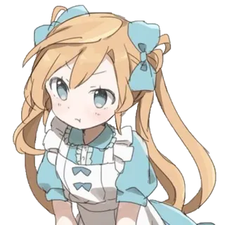 😡 chica anime, lindo, dibujos animados, ilustración telegram sticker