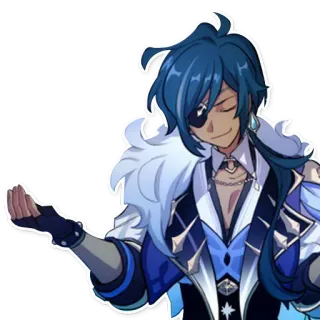 😌 Kaeya Genshin Impact kaeya, genshin impact, anime charakter, videospiel, fantasy, blaue haare telegram sticker