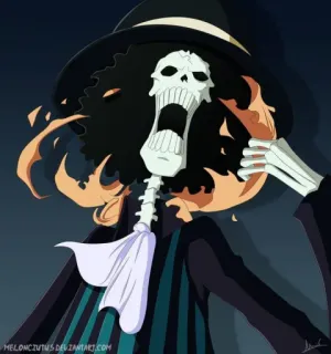 💀 Brook One Piece anime, skeleton, character, Brook, One Piece telegram sticker