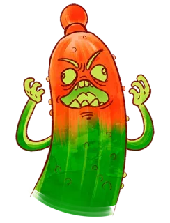 🤬 Cartoon, Gurke, Wütend, Monster, Essen, Gemüse telegram sticker