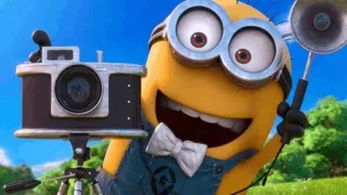 😁 Minion minion, camera, photography, cartoon, yellow, bow tie telegram sticker