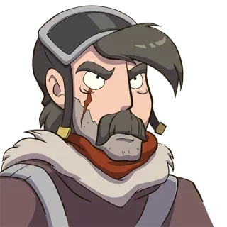 😠 character, scar, animated, person, fighter, serious telegram sticker