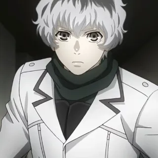 🔪 Haise Sasaki Tokyo Ghoul Anime, Manga, Personage, Wit Haar, Ghoul, Tokyo Ghoul telegram sticker
