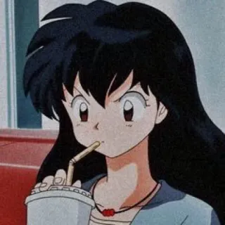 🖤 Kagome Higurashi InuYasha anime, Kagome, InuYasha, ragazza, bere, cartoni animati telegram sticker