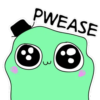 😚 PWEASE cute, pleading, kawaii, eyes, cartoon telegram sticker