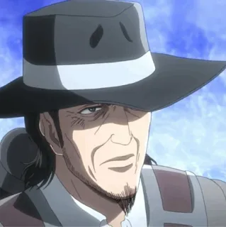 🔪 Anime, Cappello, Personaggio, Serio, Uomo di mezza età telegram sticker