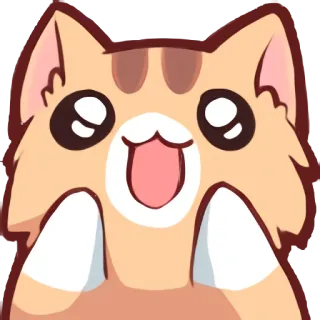 🤩 แมว, น่ารัก, สัตว์, คาวาอิ, มีความสุข telegram sticker