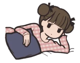 💤 Dibujo animado, Chica, Lindo, Kawaii, Descansando, Anime telegram sticker