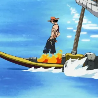 🔥 Ace One Piece Anime, Personaggio, Barca, Fuoco, Acqua telegram sticker