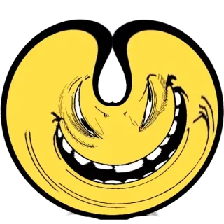 🤣 Cartone animato, Faccia, Malvagio, Sorriso, Giallo telegram sticker