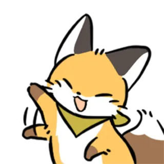 👋 キツネ, 漫画, 動物, かわいい, ステッカー whatsapp sticker