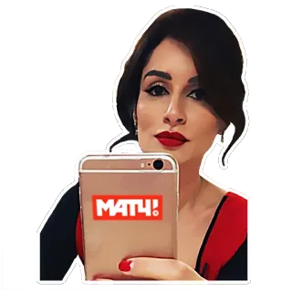 👩 Матч! mujer, selfie, match, teléfono whatsapp sticker