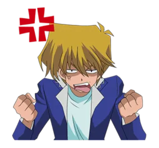 😡 Anime, Zły, Postać, Joey Wheeler, Yu-Gi-Oh telegram sticker
