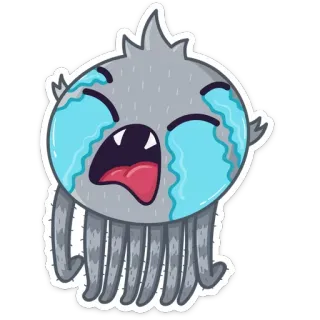 😭 weinen, monster, traurig, cartoon, figur, tränen whatsapp sticker