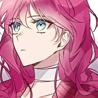 💭 anime, woman, pink hair, cartoon, portrait, girl telegram sticker
