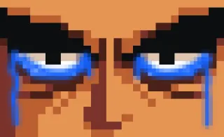 😭 пиксель арт, плачет, грустный, лицо, эмоция, слезы telegram sticker