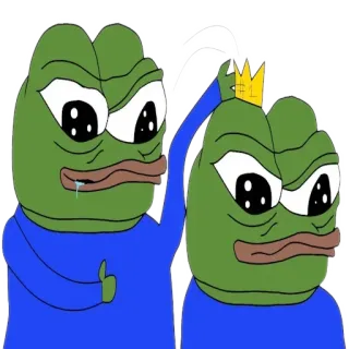 👑 Pepe the Frog Pepe the Frog, meme, Internet meme, frog, crown telegram sticker