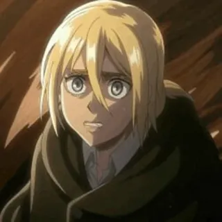 😥 Krista Lenz Attack on Titan Anime, rubia, asustado, Manga, personaje telegram sticker
