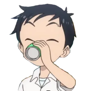 😋 Anime, Menino, Bebendo, Fofo, Estudante telegram sticker