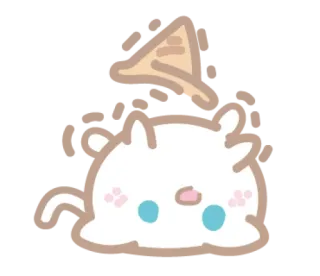🍦 lindo, animal, blanco, fantasma, gato, kawaii telegram sticker