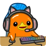 🎮 卡通, 游戏, 角色, 耳机, 键盘, 鼠标, 数字艺术 telegram sticker