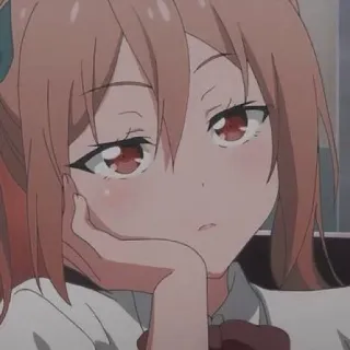 🖤 Anime, Mädchen, Cartoon, Niedlich, Porträt, Gelangweilt telegram sticker