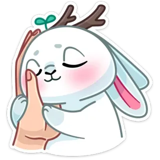 ☺️ lapin, mignon, animal, cerf, doigt, chut, silence telegram sticker